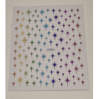 Nail Stickers - stars rainbow colour